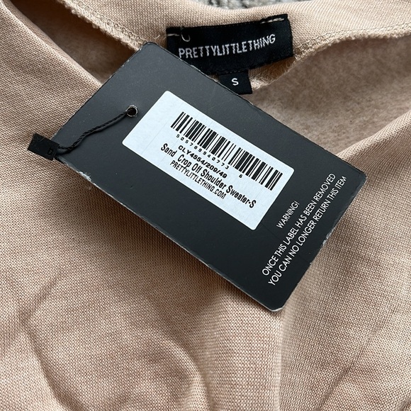 NWT Crop Off Shoulder Sweater - Sand - Picture 4 of 4